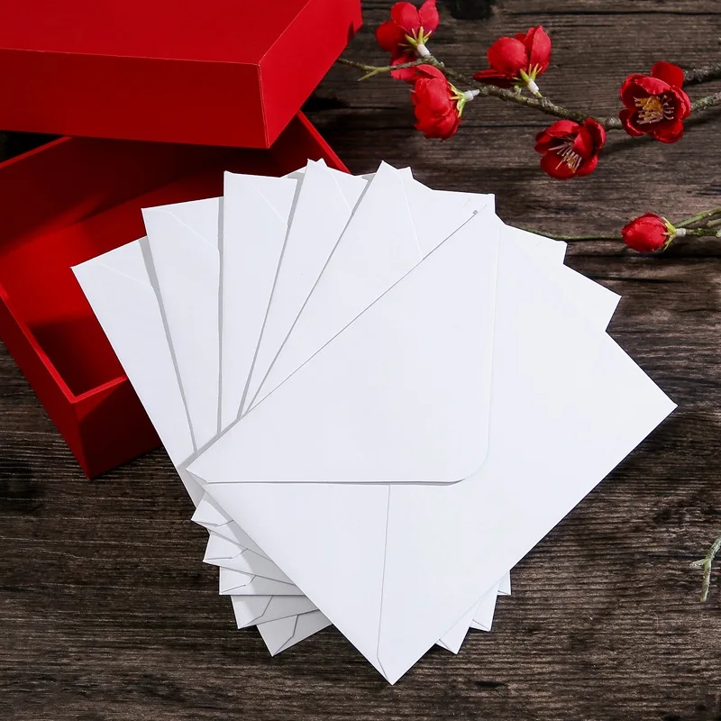 50 white 15.7 &times; 10.6cm envelopes with flip cover, suitable for engagement invitations, wedding invitations, announcements, etc