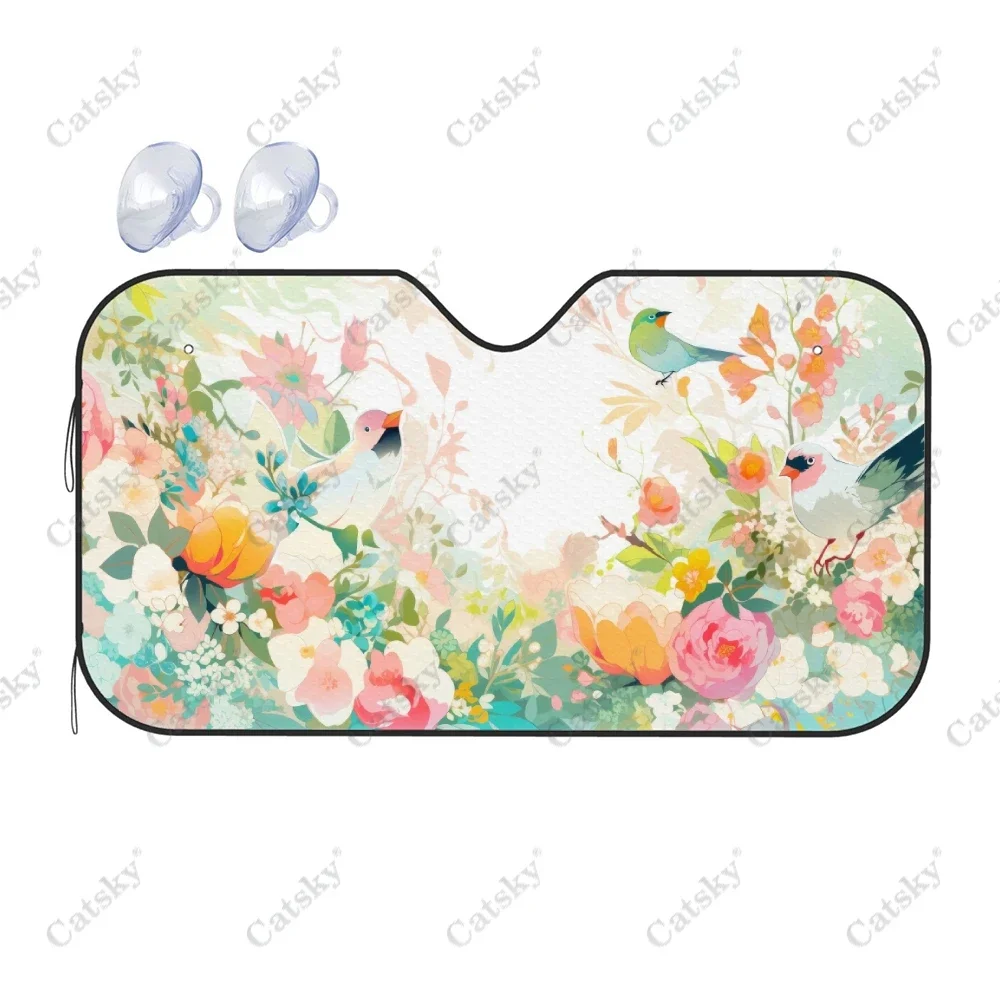 

Painting of Field of Flowers Car Windshield Sunshade, Front Auto Car Windshield Sun Shade Blocks Uv Rays Sun Visor Protector