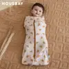 Baby Sleeping Bag Newborn Baby Swaddle Sleeveless Sleep Sack Summer Thin 100% Cotton Soft 2-Ways Zipper Diaper Changing Bag 1