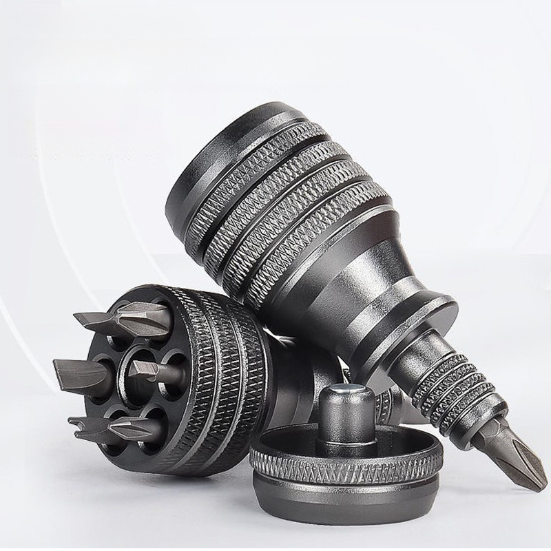 7Combination1Aluminum Alloy Lock and Load Spray Multi-Function Screwdriver Repair Tool Suit Cross and Straight Multi-Purpose Bit