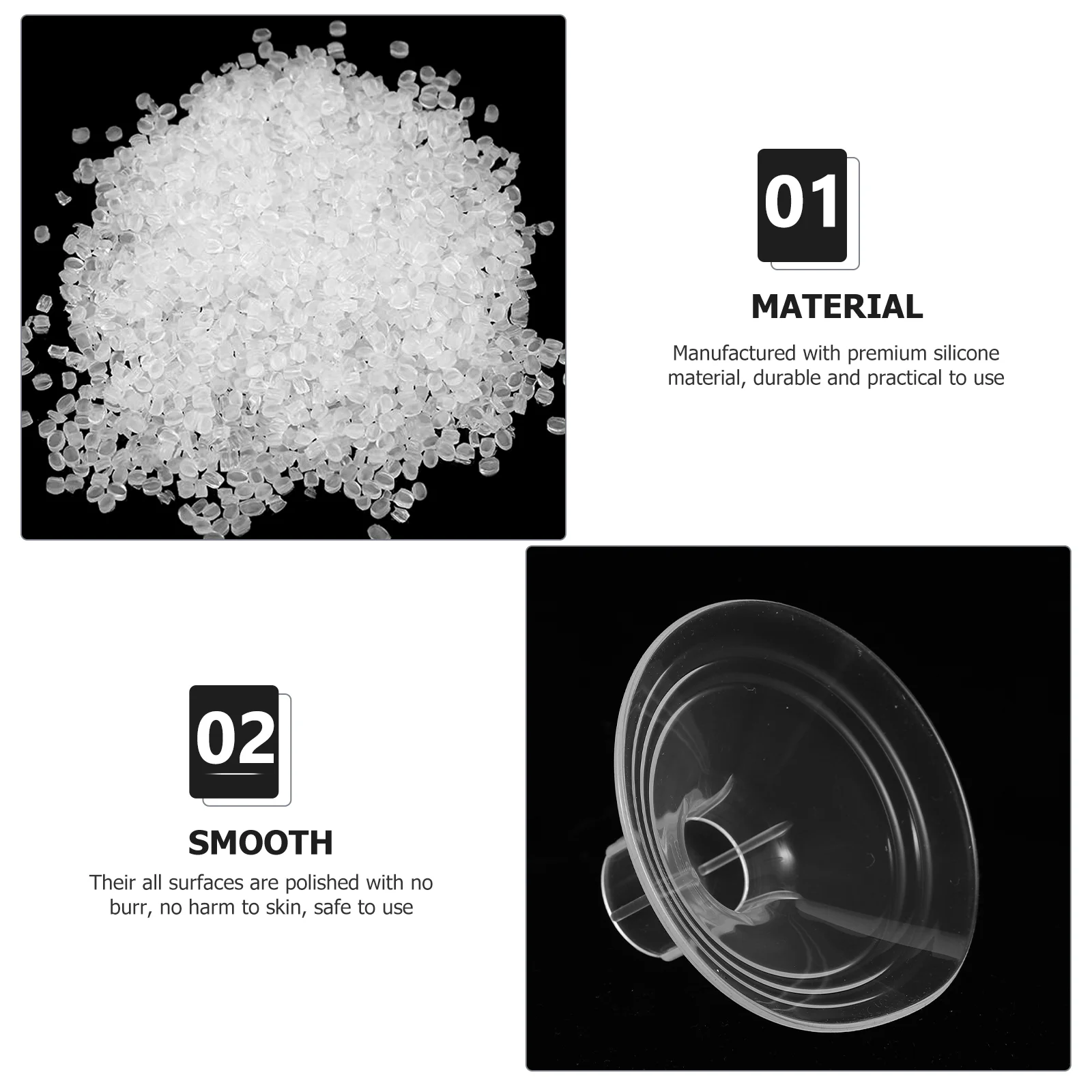 2 Pcs Breast Pump Pads Pumps Parts Reusable Accessories Silica Gel Women Women's Silicone Replacements 3