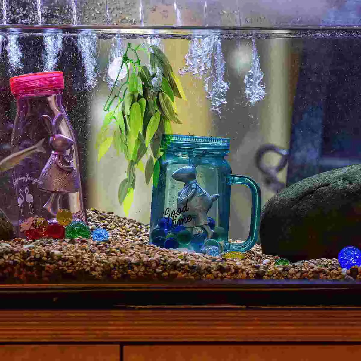 Hanging Silk Aquarium Plants Artificial Vines Fish Tank False Leaf Rattan Aquariums