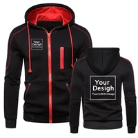 Fashion Personalized Hoodies Men Casual Custom Logo Zipper Jacket Fleece Warm Sweatshirts High Quality Hip Hop Coat Sudaderas 1