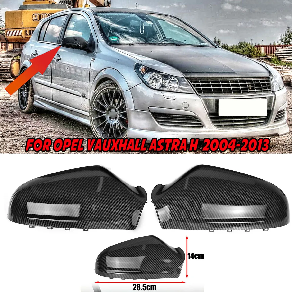 Carcasa de espejo retrovisor, piezas de repuesto, embellecedor para Opel  Astra Vauxhall Astra 04-09, 1 par - AliExpress