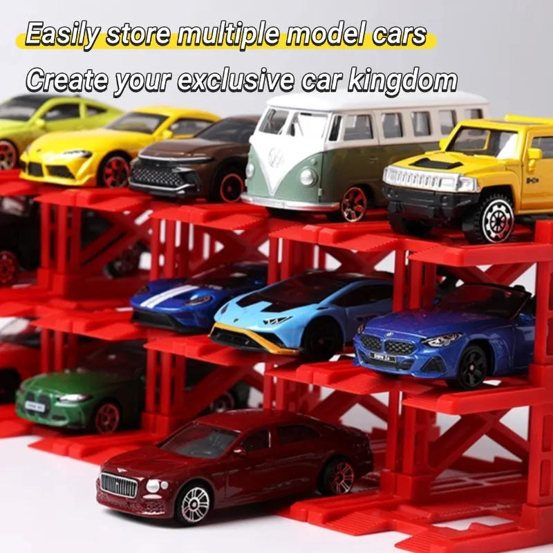 1/64 3D-Parkbau-Modellbausatz, DIY-Montage, mehrschichtige Parkstruktur, kostenloser kombinierbarer Ausstellungsständer für Spielzeugautos aus Druckguss – Detail 2