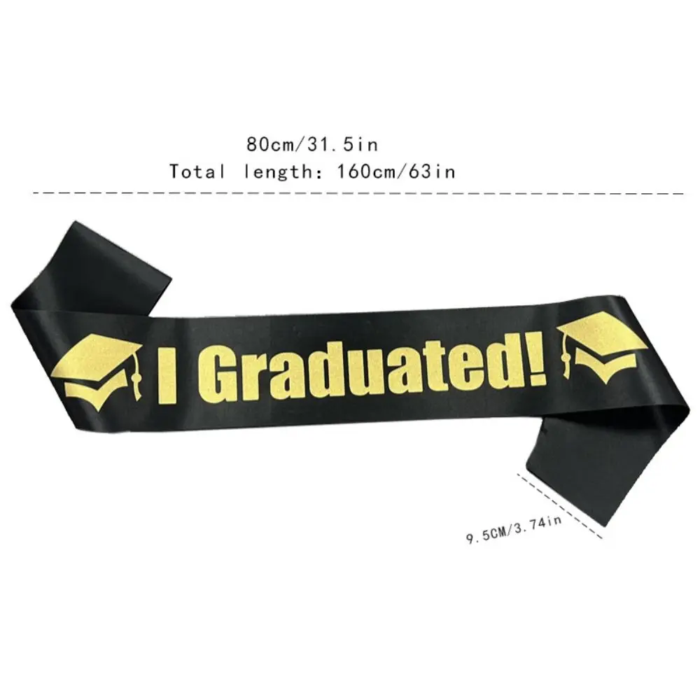 Graduation Belts Grad Shoulder Belts Shiny Gold Graduated Shoulder Straps Graduation Ceremony Belts Graduated Satin Sashes