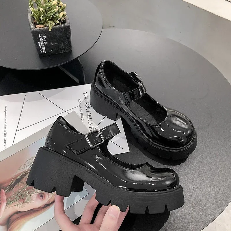 Lolita shoes Platform pumps Women Japanese Style Mary Jane Vintage Girls High Heel Platform Big Size 43