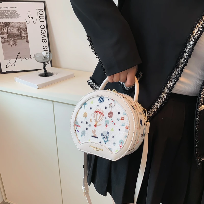 Retro Small Tote Bag For Women Ethnic Style Jacquard Embroidery Handbag  Shoulder Bag Female Round Zipper Crossbody Bag Mini - AliExpress