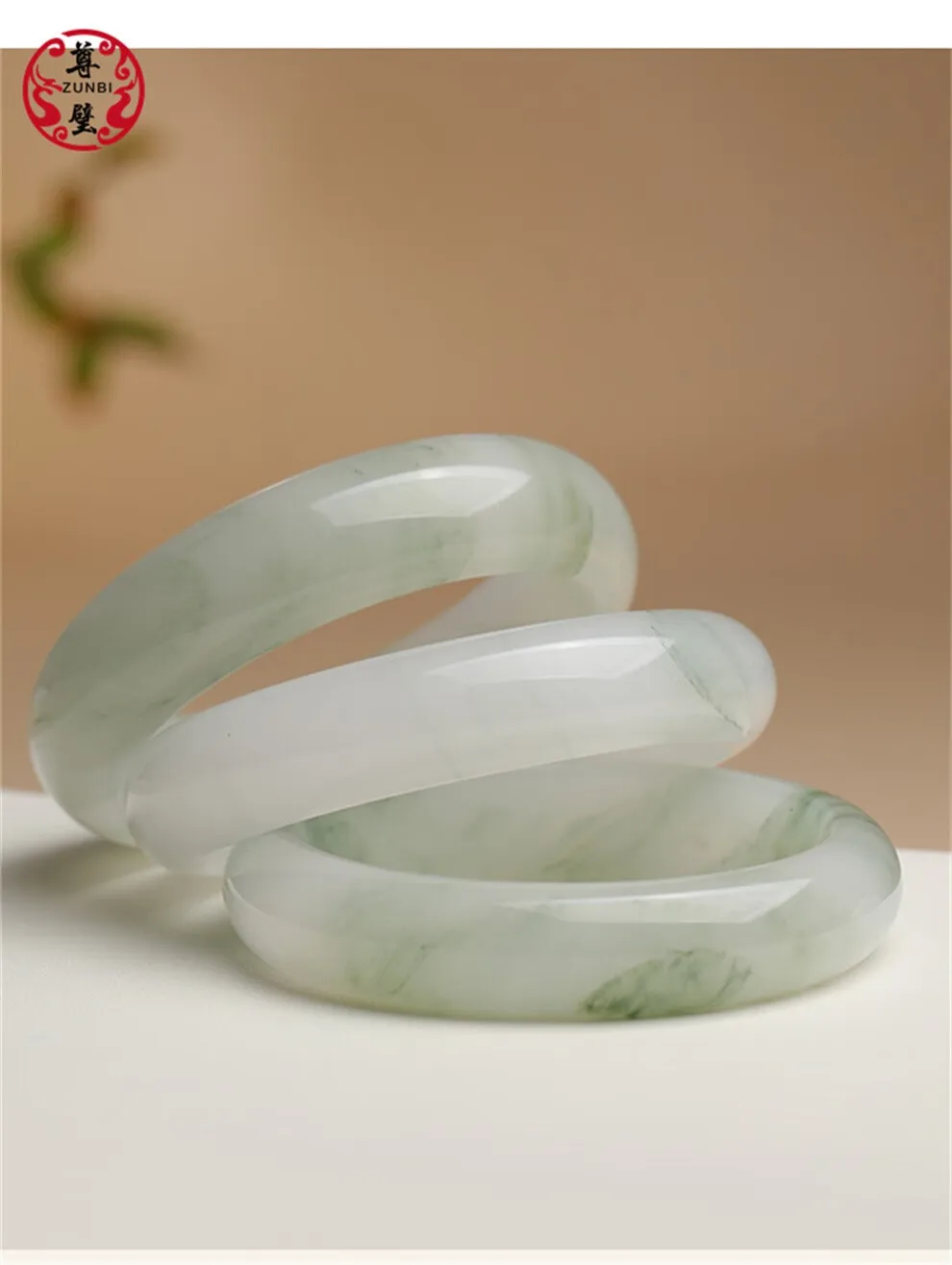 Ice Transparent Tianshan Jade Bracelet Wide Strip Flower Bracelet for Girlfriend