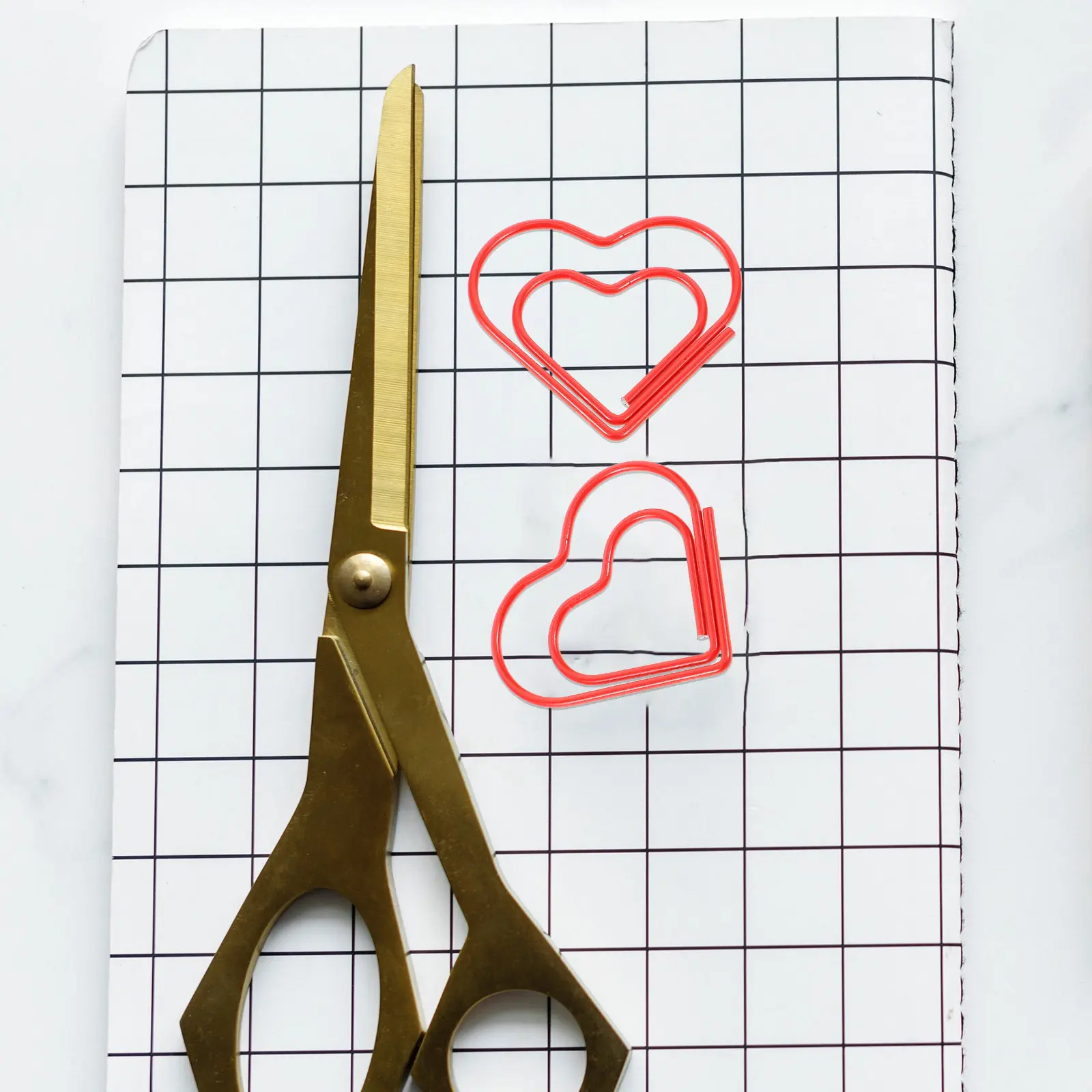 100Pcs 하트 종이 클립 사무실 학교용 빨간색 금속 논슬립 클립 홈 종이 파일 마킹 문구 액세서리