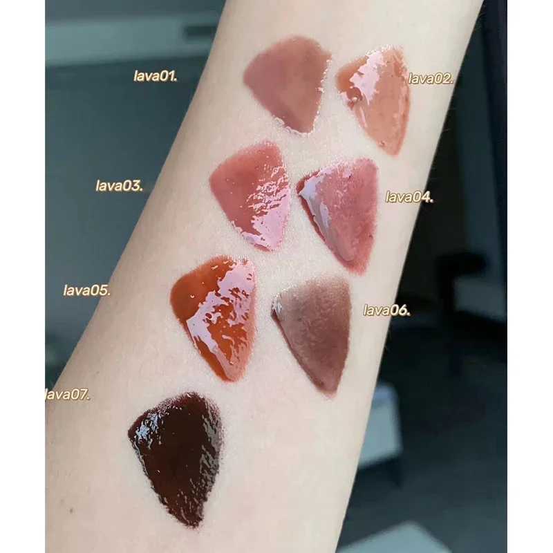 Chocolate Lip Gloss Long Lasting Moisturizes Dark Brown Lip Glaze Transparent Glass Mirror Water Liquid Lipstick Clear Makeup 6