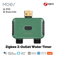 MOES Tuya Smart ZigBee 2-Outlet Water Timer Brass lnlet Sprinkler with Filter Programmable Irrigation Work With Alexa GoogleHome
