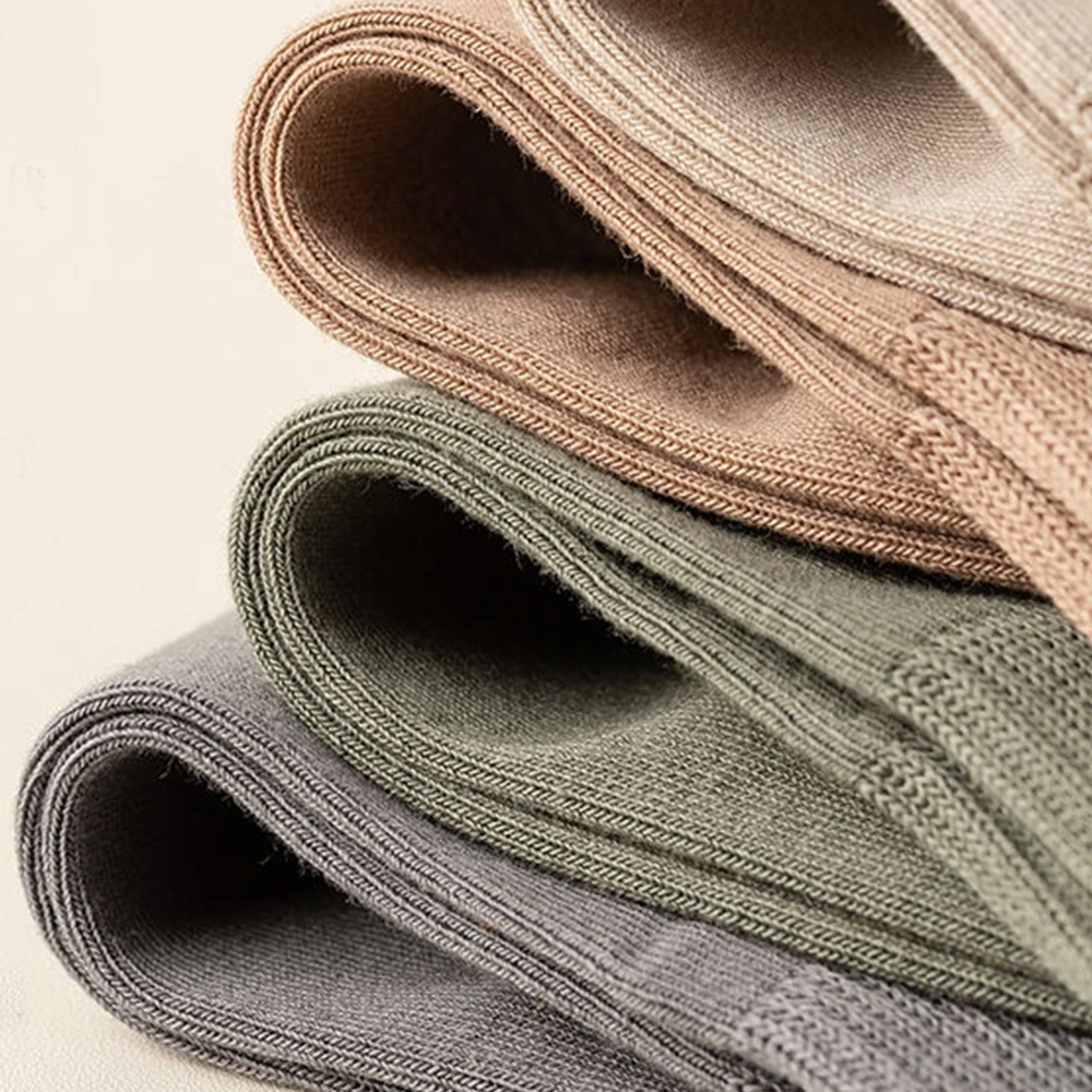 5Pair Men Cotton Socks Business Casual Low Tube Soft Simple Fashions Sports Socks Solid Color Harajuku Deodorant Long Socks Gift