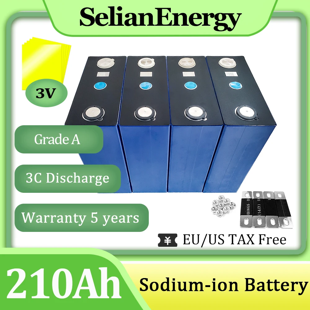 

Grade A Sodium ion battery 3V 210Ah Na Battery DIY 12V Rechargeable Batteris Pack For Home Energy Storage Boat Solar Cell