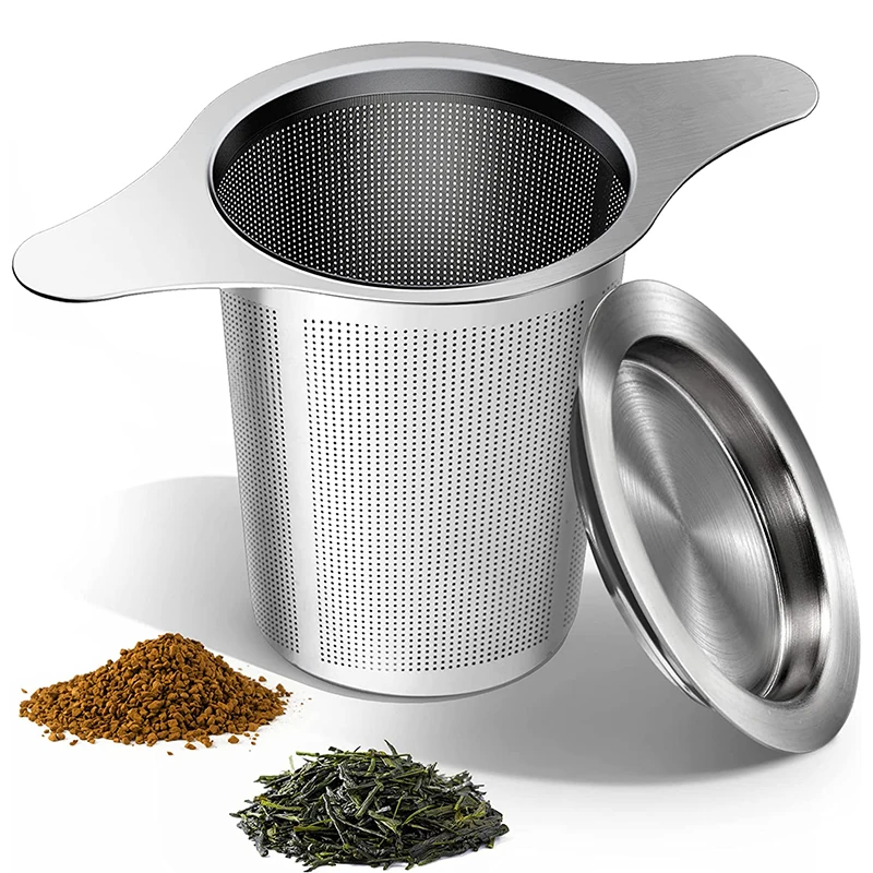 Maqqet Set 2 Infusori Per Tè In Acciaio Inox: Con Filtro Fine, Coperchio E Manico Lungo - 2