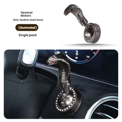Enhanced Car Ignition Push Start Button Metal Cover - Snakehead Design (Gunmetal gray)