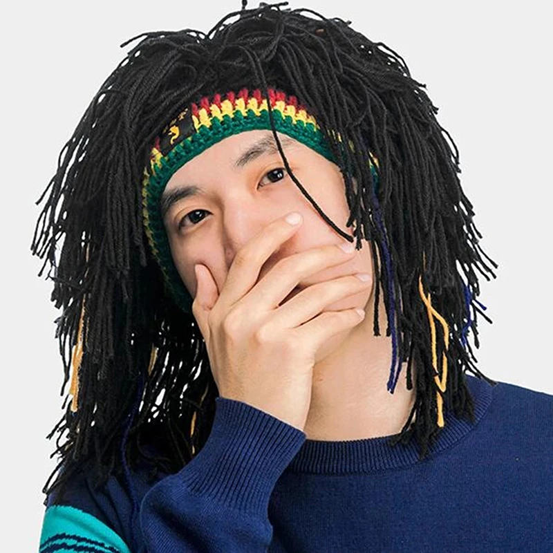

Rasta Wig Cap Beanie Hat Synthetic Cosplay Wig Props Winter Warm Hat Halloween Holiday Party Fashion Matching Accessories