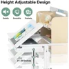 39in Wide Adjustable Height Kids Desk with Tilting Desktop, Steel Frame, Drawer, and Bookshelf Hutch, Study Child Table 3