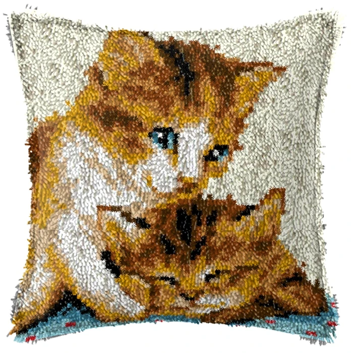 Cat Horse Dog Cushion Smyrna Button Package Animals Latch Hook Throw Embroidery Pillow Foamiran For Needlework Pillow Embroidery