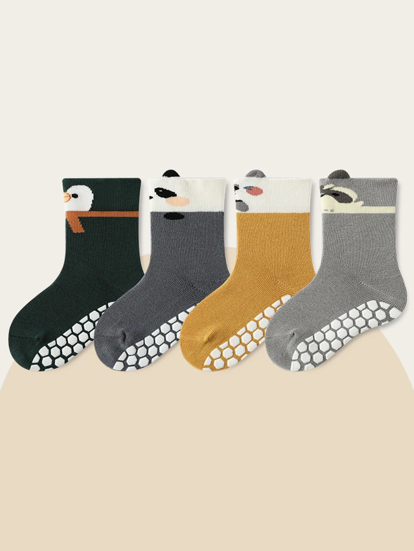 Cotton Socks Kids Socks Cartoon Socks Baby Socks Girls Socks 4 Pairs Baby Floor Socks Cartoon Four-Season Stereo Animal Toddler Shoes For Boys and Girls
