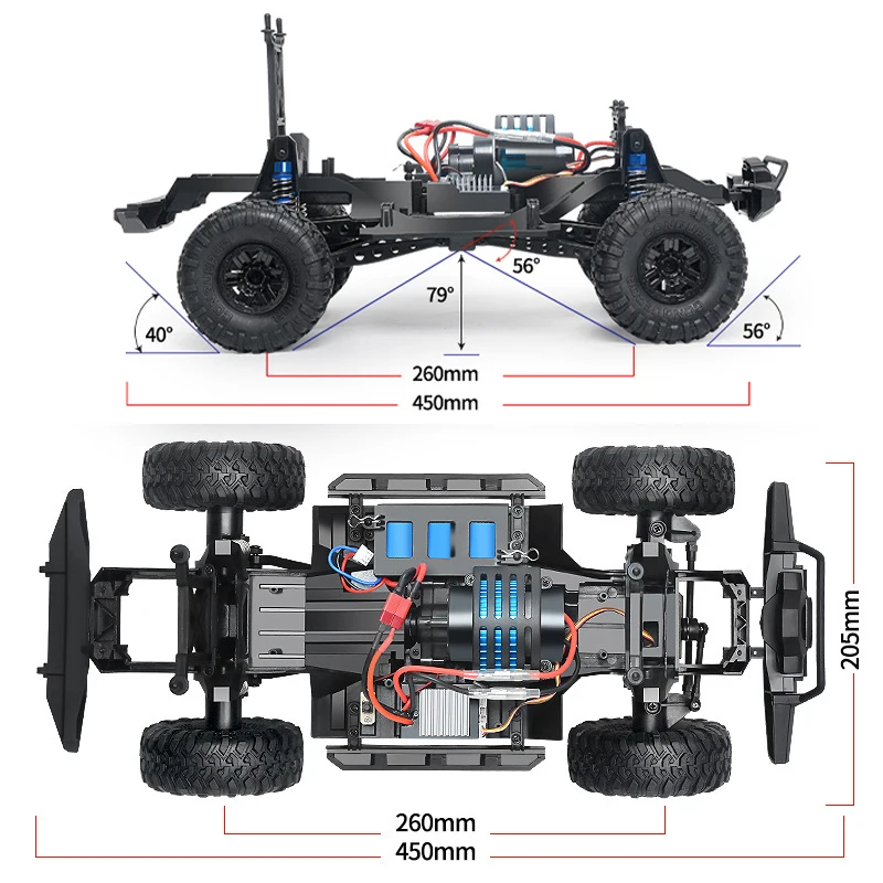 Hb Zp1005 1007 Remote Control Car 2.4g 4wd Simulation RC Car All-Terrain 15km/H 1:10 Off-Road Climbing Truck Toy For Boys Gift 4
