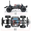 Hb Zp1005 1007 Remote Control Car 2.4g 4wd Simulation RC Car All-Terrain 15km/H 1:10 Off-Road Climbing Truck Toy For Boys Gift 4