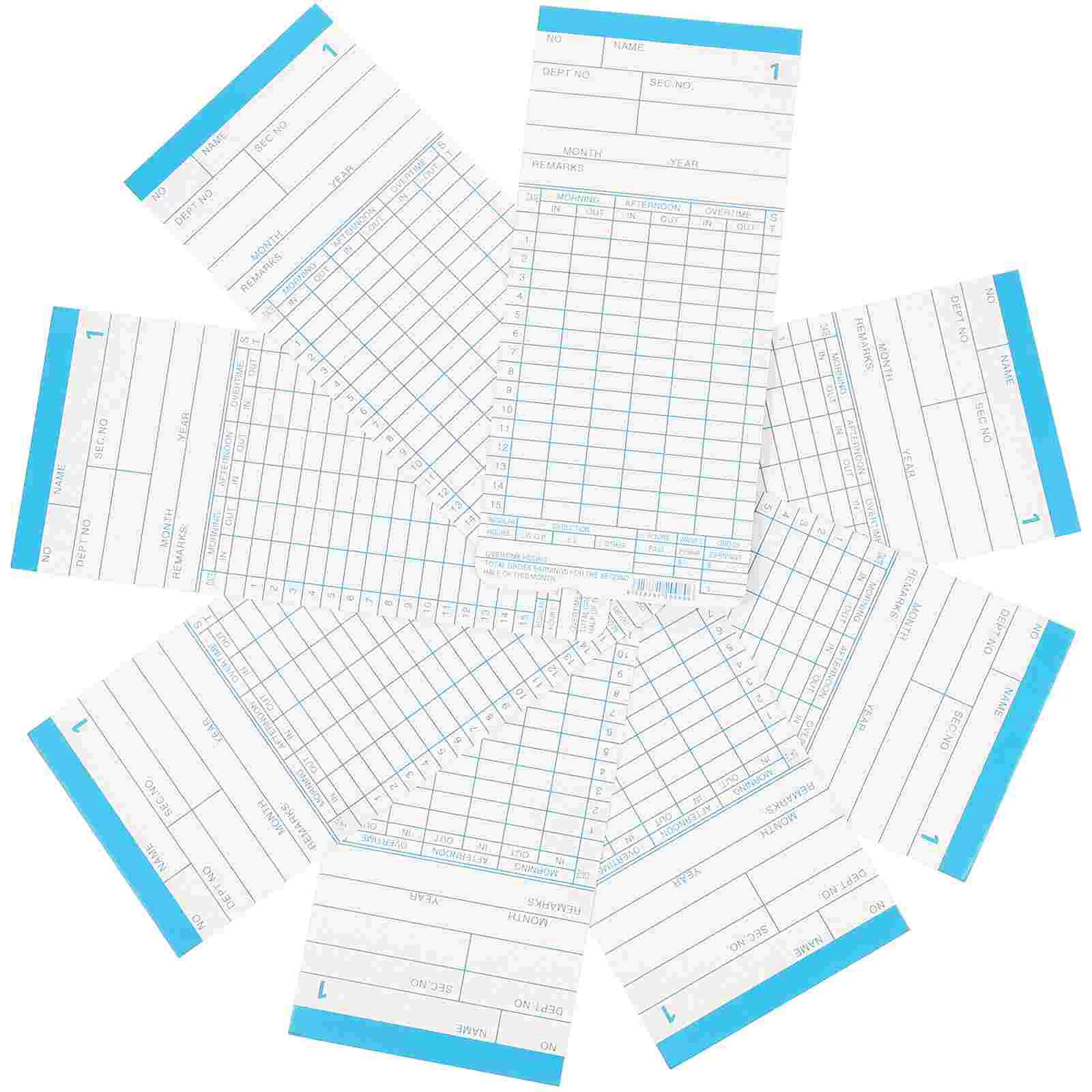 Attendance Paper Supply Office Supplies Use Cards Time Recording Double-sided Papers