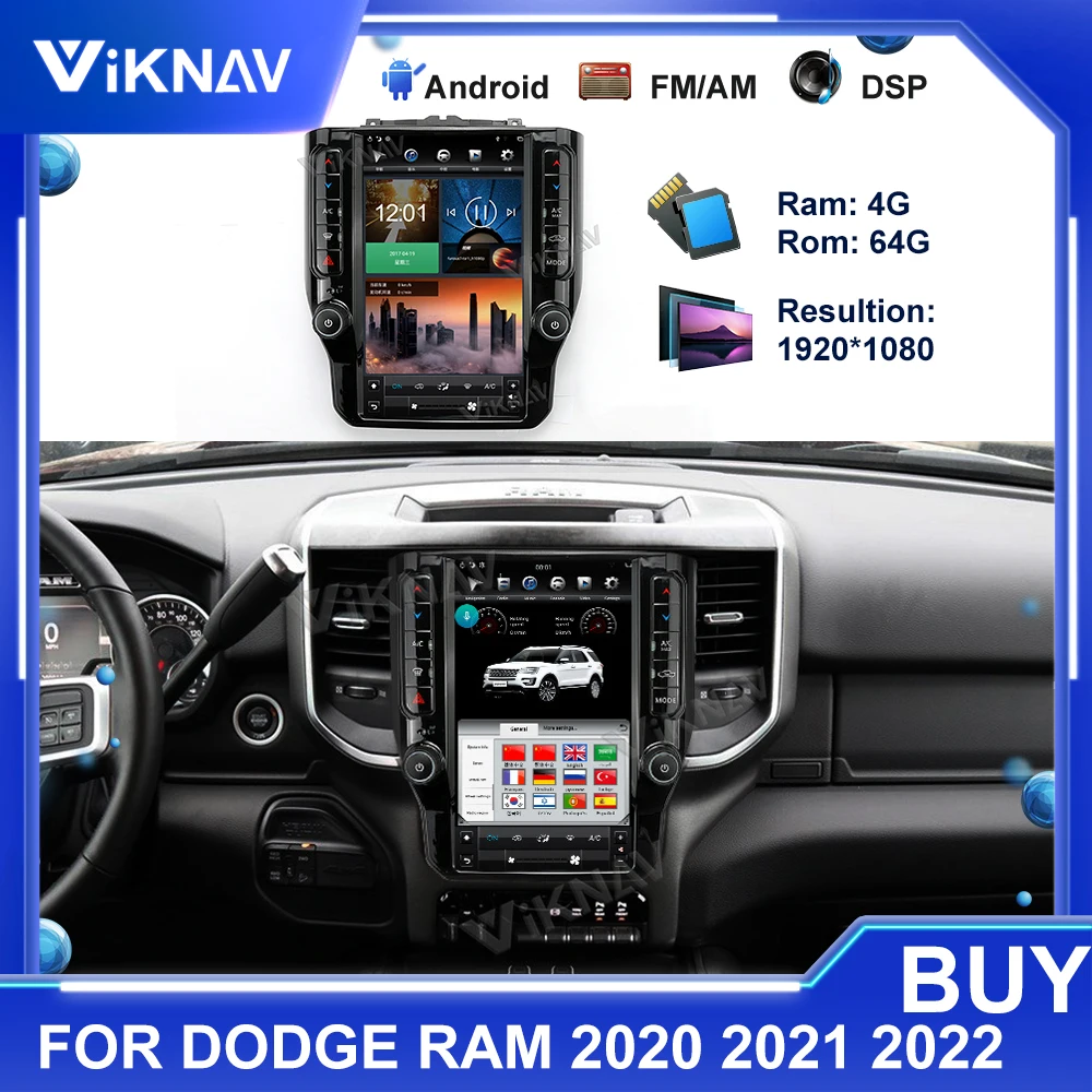 

PX6 Car Radio For Dodge Ram 2020 2021 2022 Android Radio Vertical Screen Auto Stereo Multimedia Player GPS Navigation Head Unit