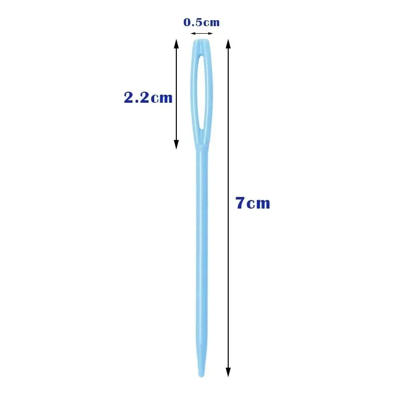 Knitting Needles 10/30 PCs Mixed Color 7/9/15cm Plastic Crochet Hooks Wool Yarn Needle Children DIY Sweater Weaving Tools