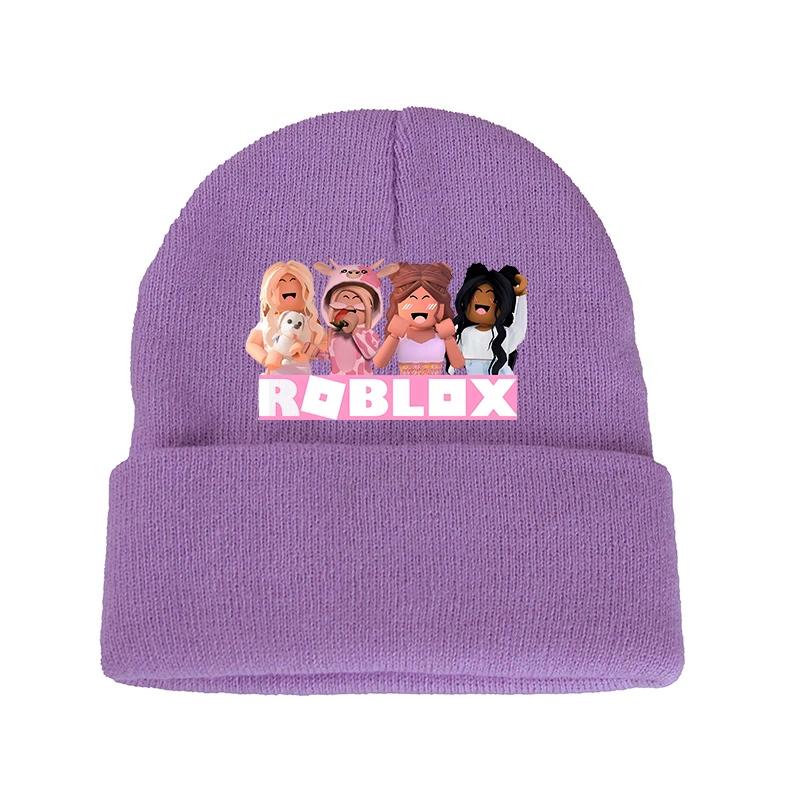 Kids Knitted Hats Roblox Baby Boys Girls Knitted Hat Letter A-Z Winter Soft Warm Cartoon Children Caps Hats Beanie Bonnet Christmas Gift