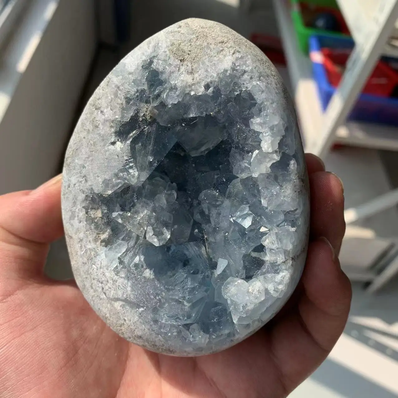 

Natural Beautiful Sky Blue Crystal Cave Crystal Cluster Crystal Energy Home Decoration Spirit Healing Jewelry Gift