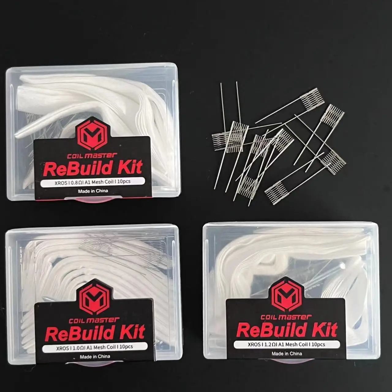 프리미엄 XROS RBK 스티커 도구 저항 메쉬 와이어, XROS 리빌드 키트용 코튼 4mm, 2mm 로드 포함, 1.2, 1.0, 0.8OHM