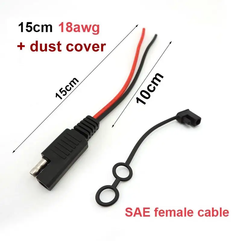 DIY SAE 12V 18AWG 15CM Power Automotive Extension Cable Male Female Plug Wire Connector Cable - Image 12