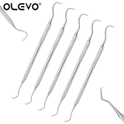 5Pcs Double Ends Dental Stainless Steel Teeth Clean Hygiene Explorer Probe Hook Pick Dentist Tartar Scraper Remover Tooth Care