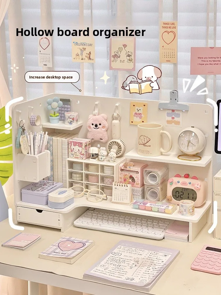 Desktop Hole Board Simple Table Bookelf Heightening elf Student Stationery Key Holder Storage Ra Modern mat Design