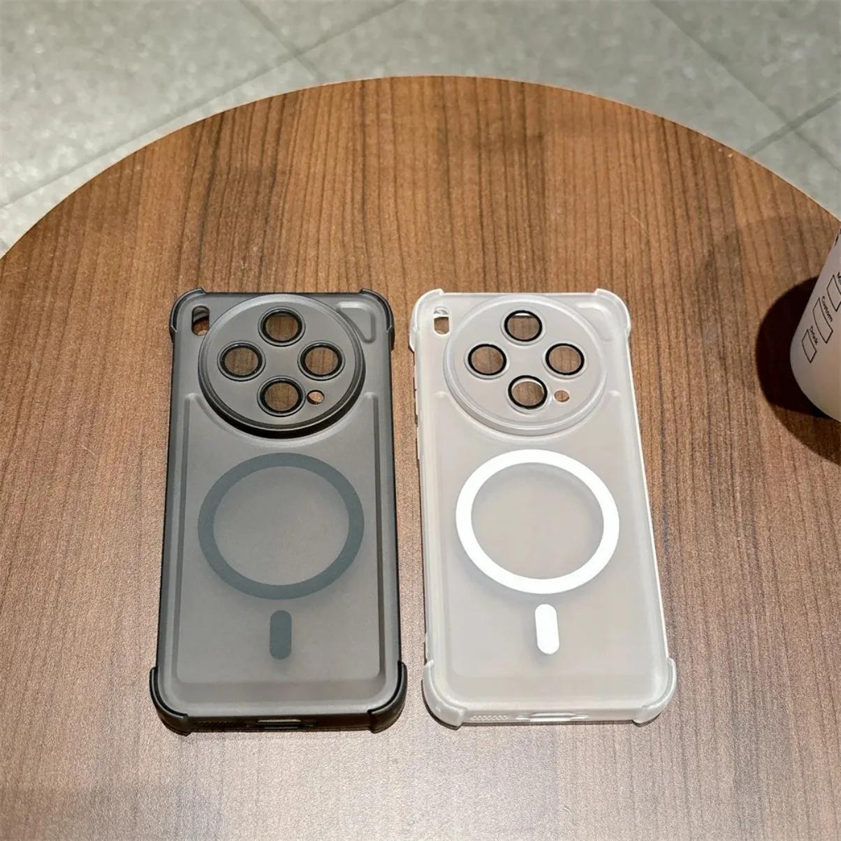 Matte Frosted Shockproof Magnetic Phone Case with Lens Protector