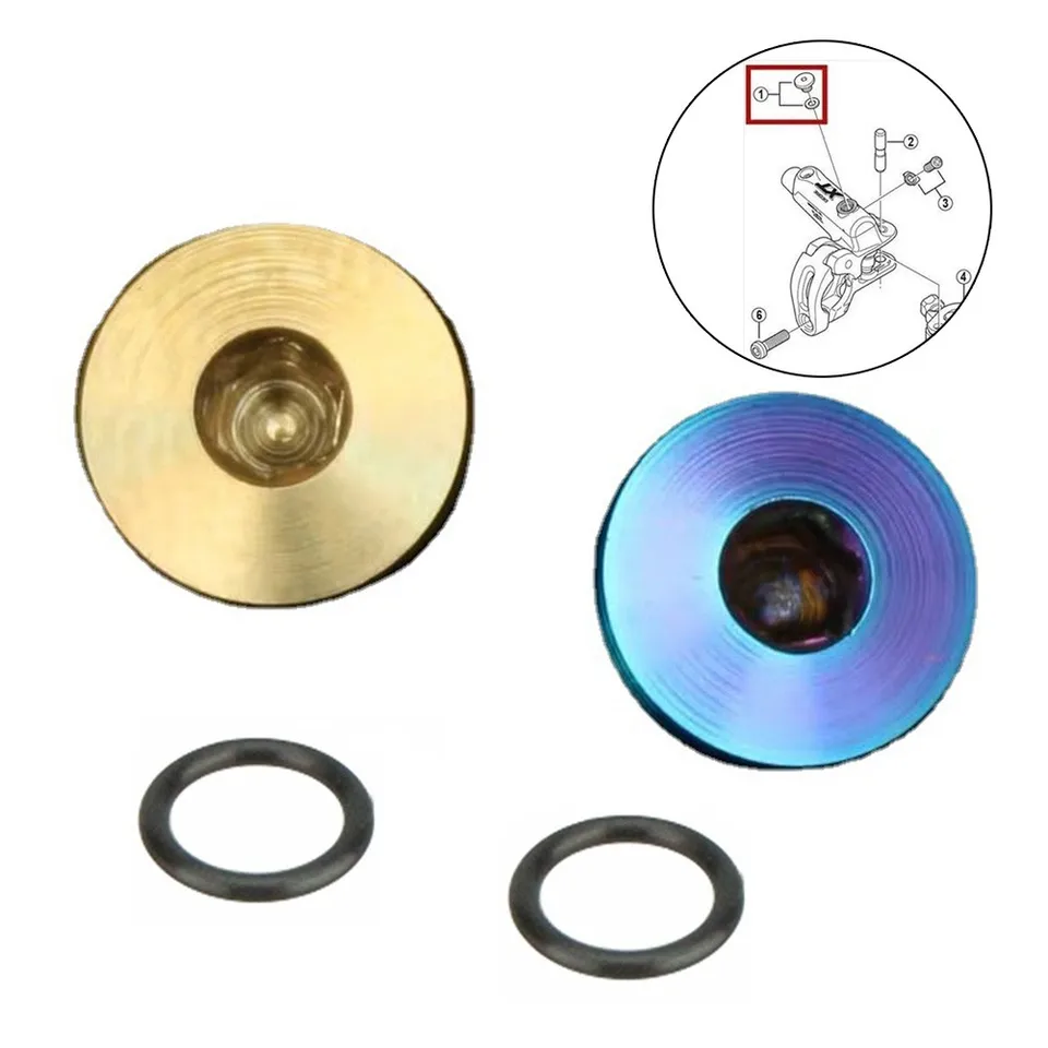 2 Pezzi Viti Spurgo Freno Bici M5x10mm In Lega Titanio TC4 Con O-Ring – Compatibili Shimano XT, SLX, Zee, Deore LX (Argento) - 5