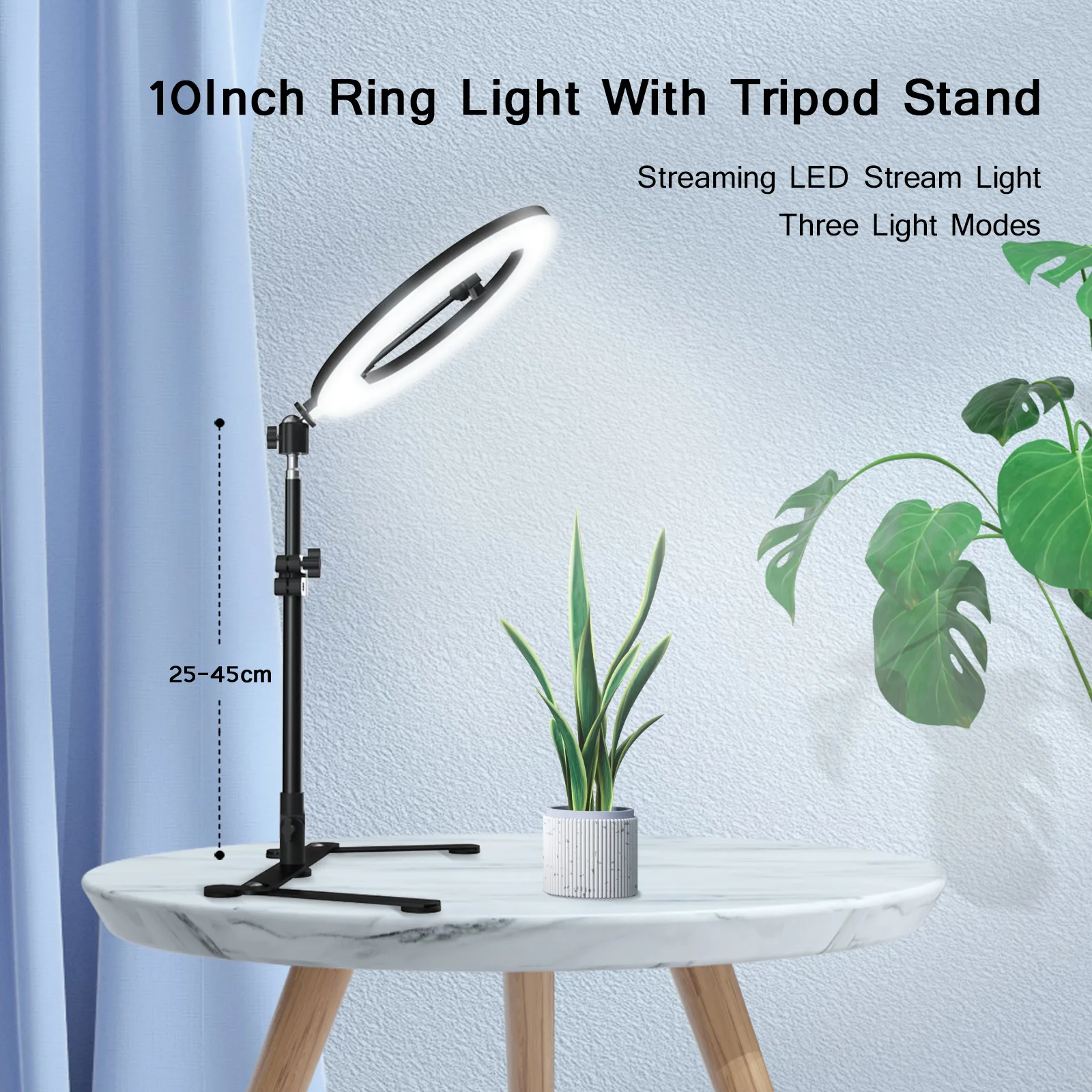 Top Shot Fill Light 10 inch Selfie LED Video Ring Light Lamp With