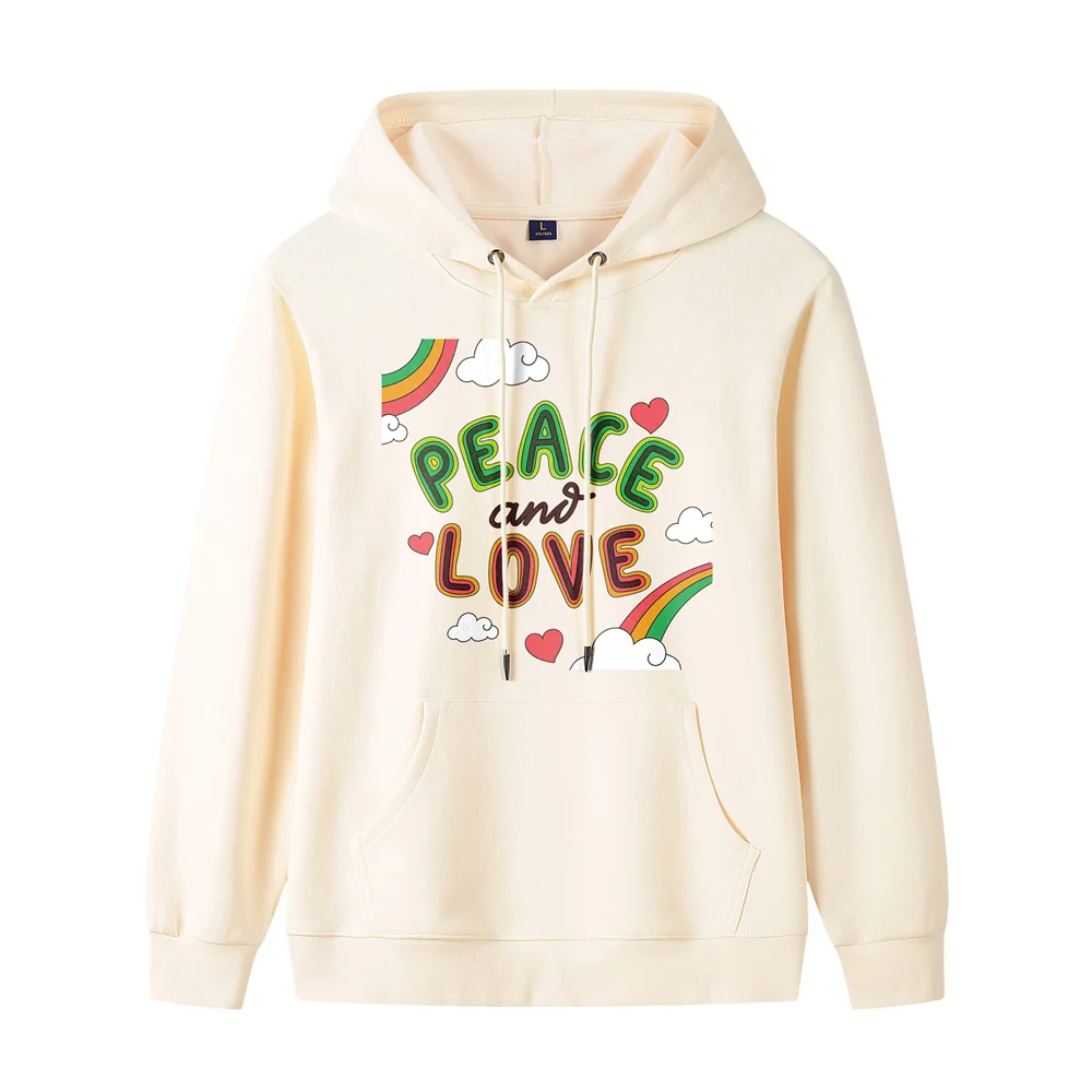 

Мужская толстовка Peace and Love, однотонная мужская толстовка, модная уличная одежда, повседневный мужской свободный дышащий пуловер, толстовка 01