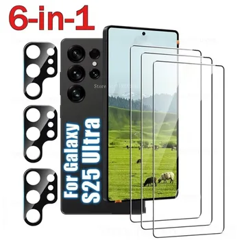 [6-in-1] Proteggi schermo da 3 pezzi e protezione per obiettivo fotocamera da 3 pezzi per Samsung Galaxy S25 Ultra S24 Ultra S25 Plus S24FE S24 Plus Pellicola