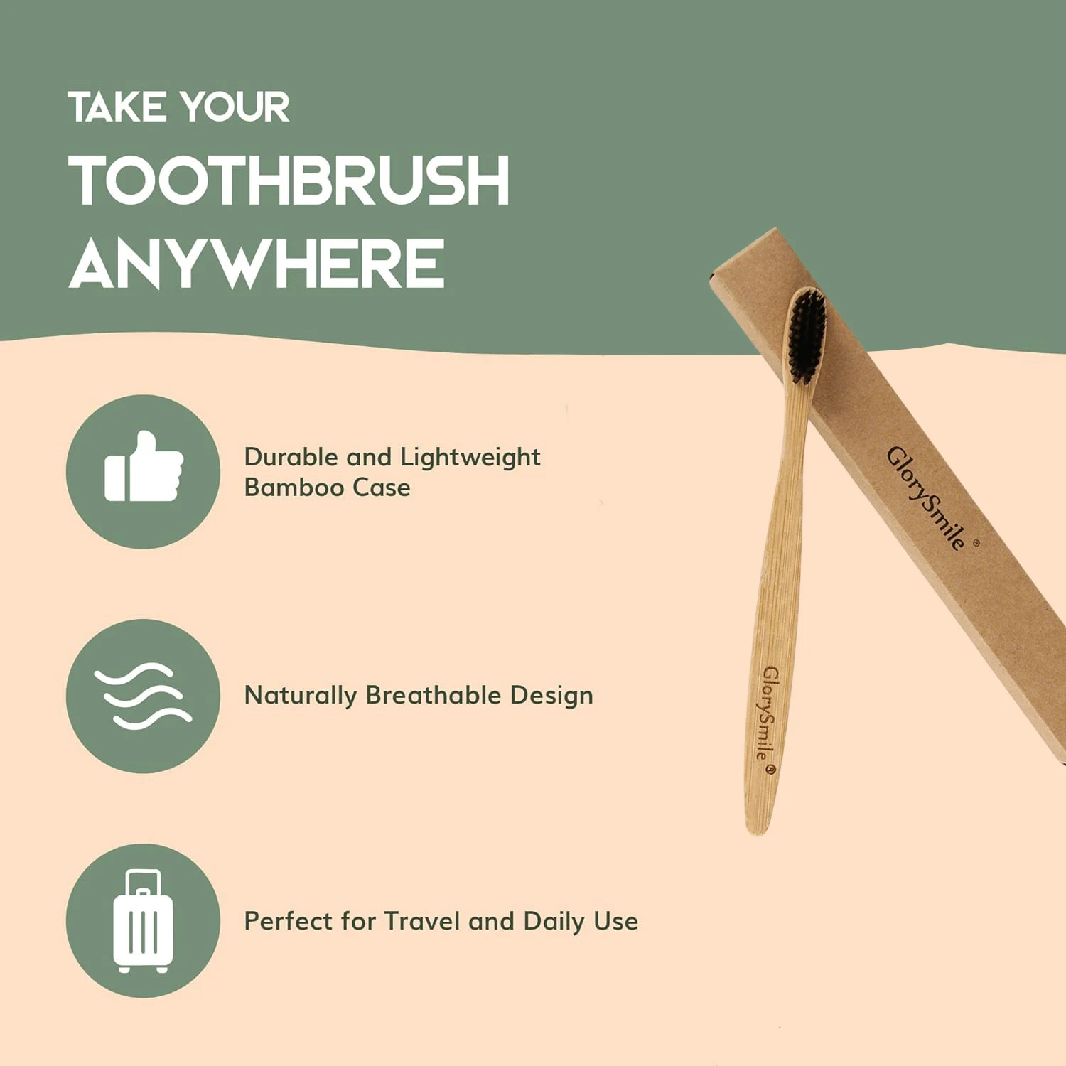 Eco-Friendly Bamboo Toothbrush Set with Charcoal-Infused Bristles - 4 Pack