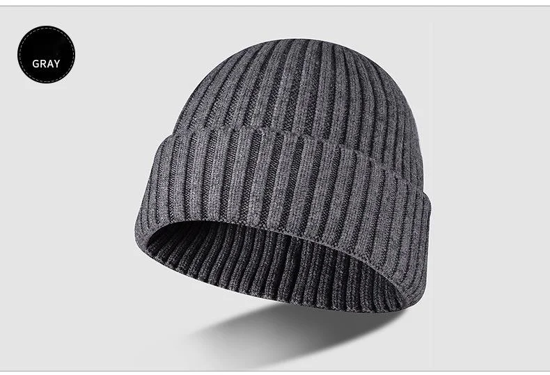 Neue Wollmütze, verdickte Strickmütze für Herren und Damen, lässige Outdoor-Mütze, warme Mütze, kalte Skimütze_voghion.com