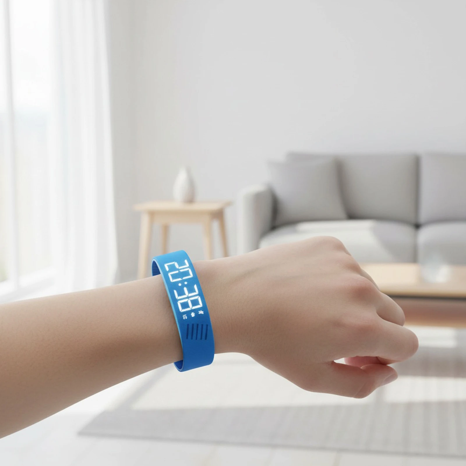 Smart Wristband With Digital Led Clock And Running Pedometer_voghion.com
