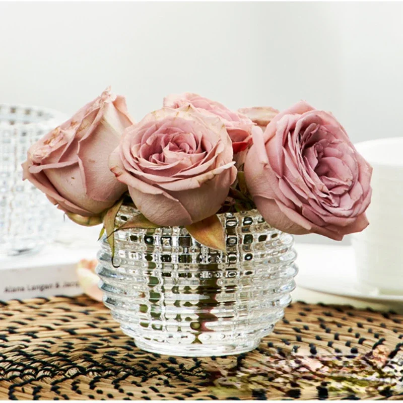 Modern Minimalist Crystal Small Vase Living Room Mini Transparent Glass Ball Flower Arrangement Hydroponic Desktop Decoration 4