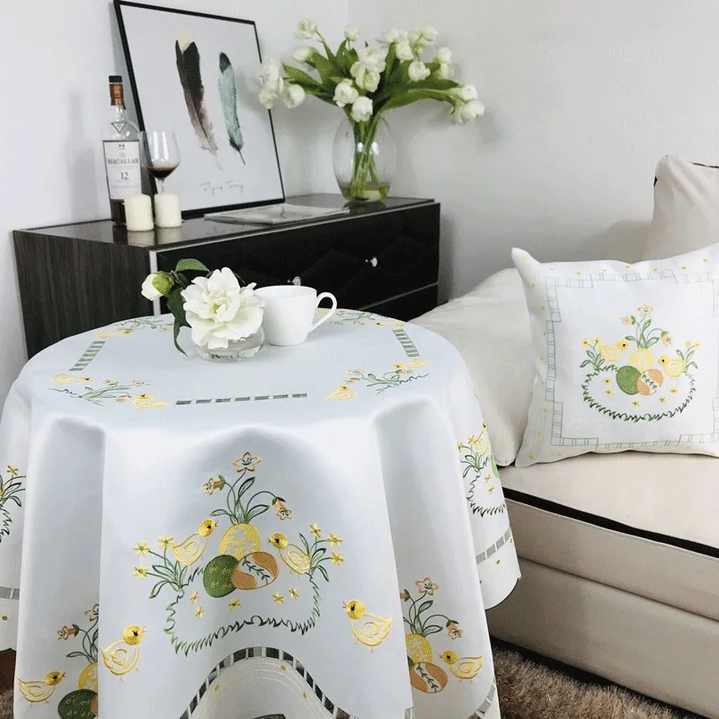 

Пасхальная Декоративная скатерть EMDKONI, европейский стол, вышитая подушка в виде яйца