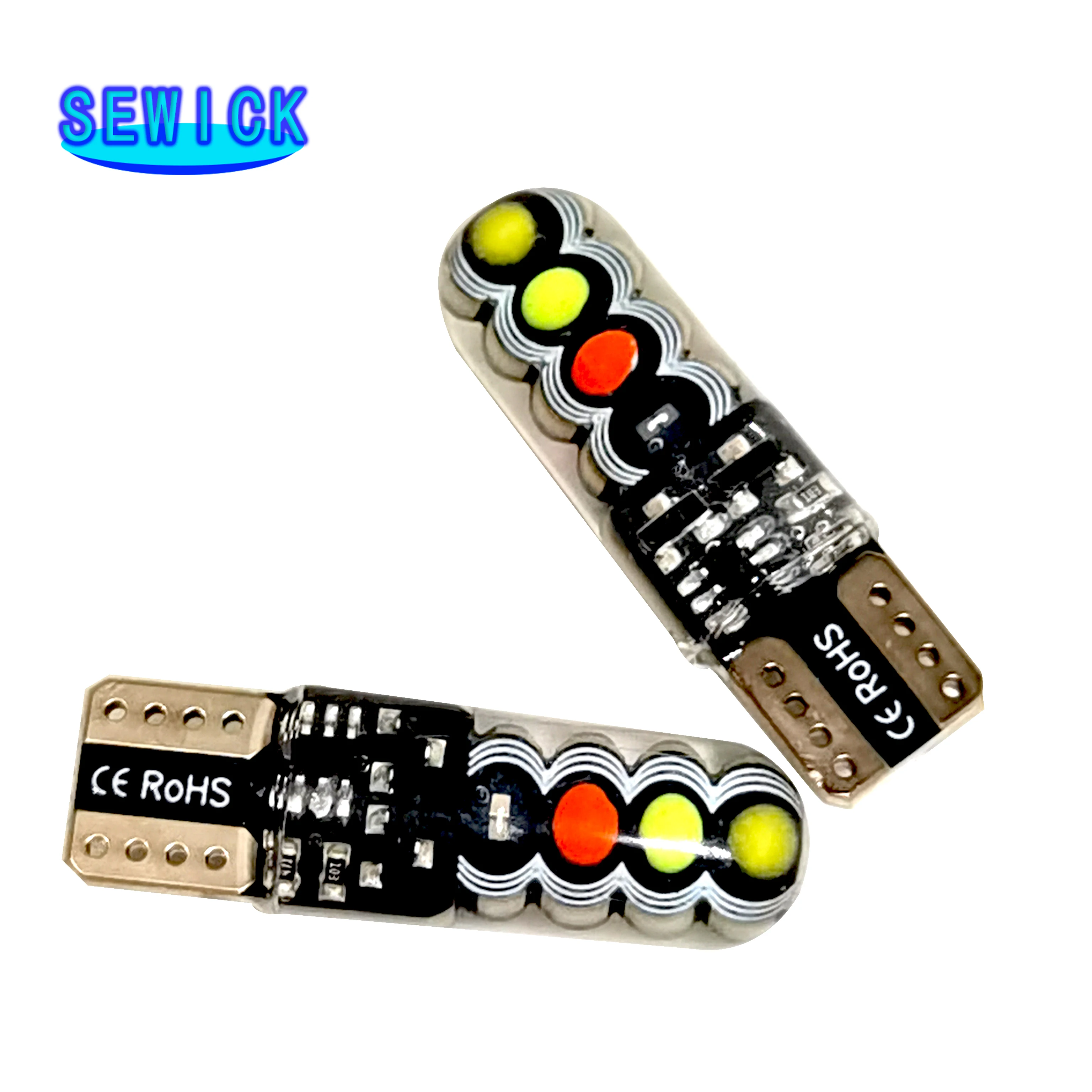 �ڵ��� �÷��� �� ��Ʈ�κ� ���� ������ Ŭ����� ����, RGB LED ����, 8SMD COB ĵ���� 194 168, T10, W5w, 400 ��