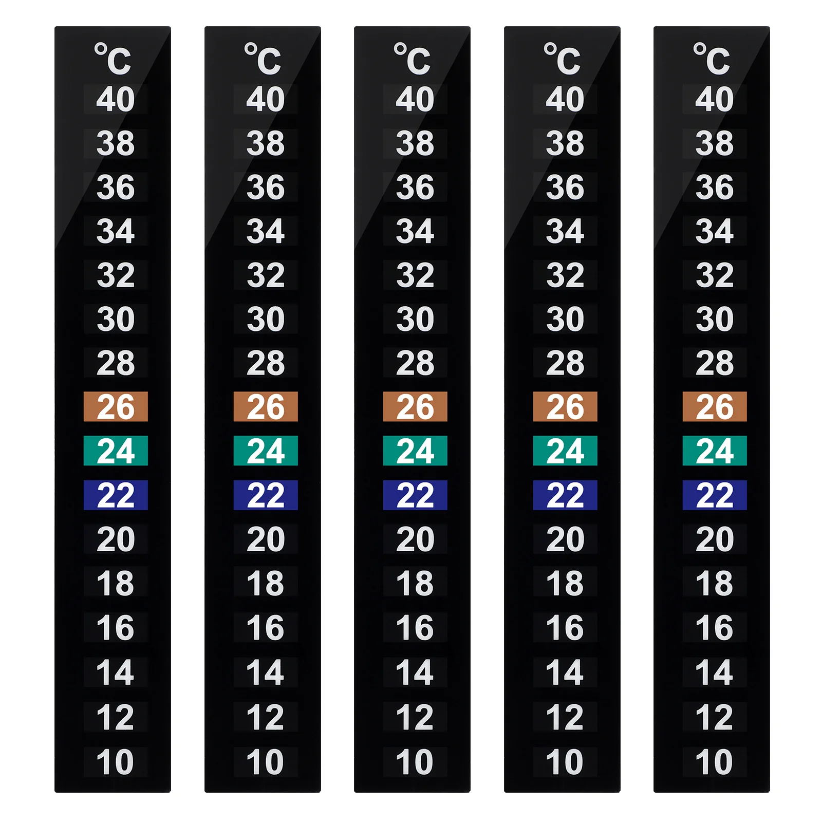 

10 Pcs Thermometer Stick Digital on Fish Tank Liquid Crystal Strip Nail Sticker