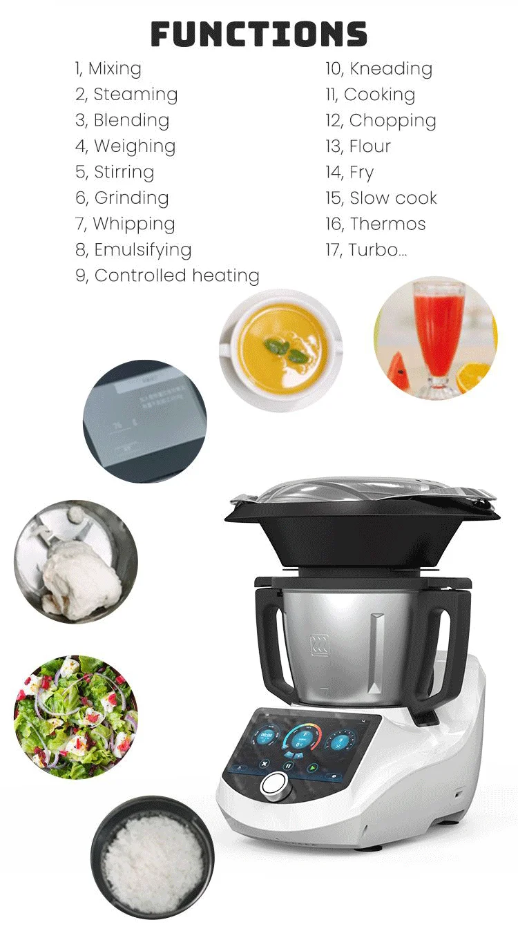 Multifunction Cooking Food Processor Robot De Cocina Thermo mixer All In One  Appliance Thermomixer T6 Termo Cooker - AliExpress