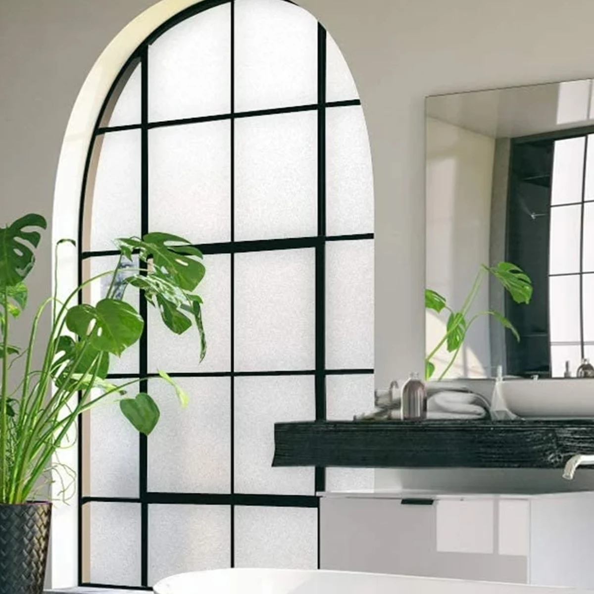 Window Film 45x200CM Non-adhesive Frosted Film PVC Glass Window Privacy Decorative Cover Static Cling Sticker