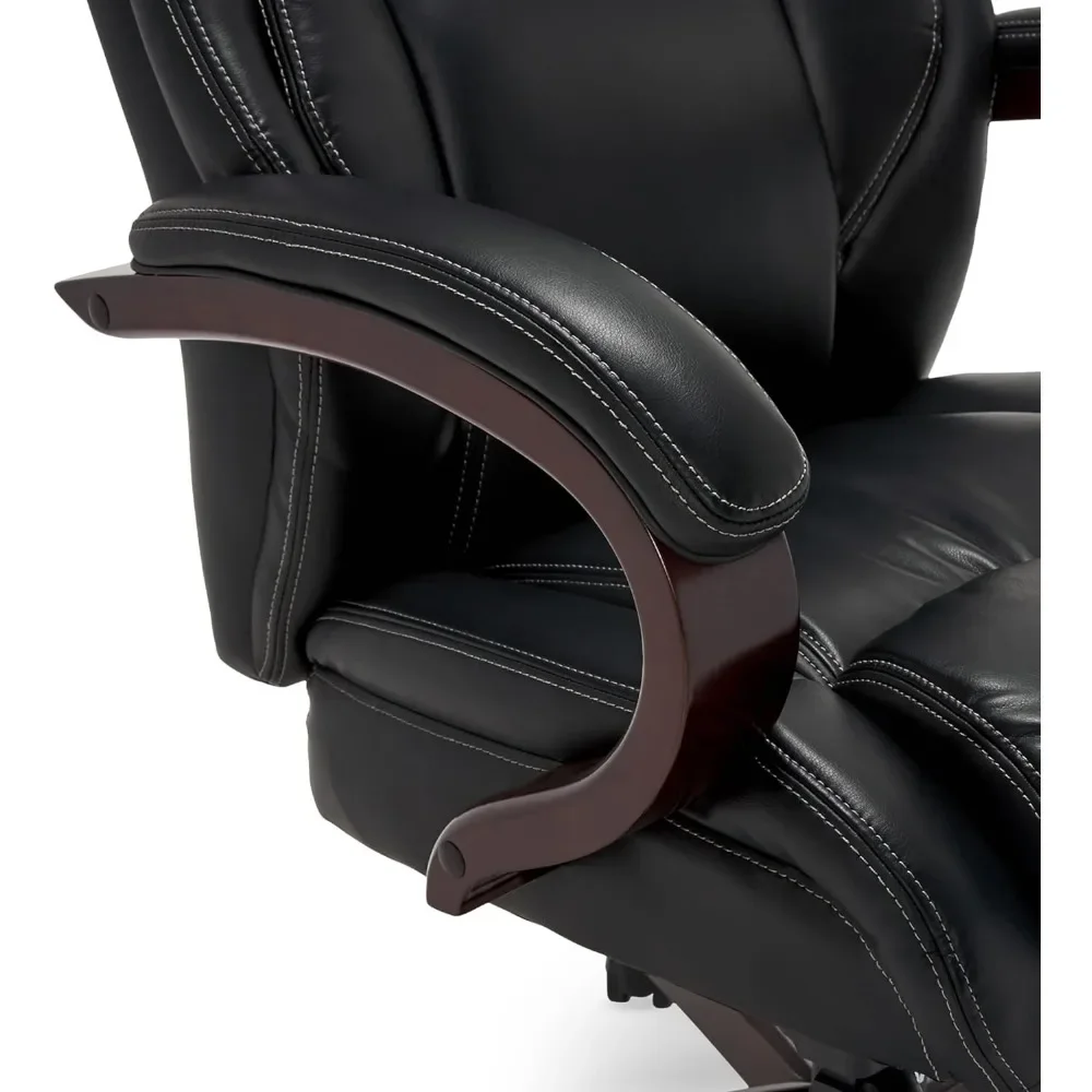 Office Chair Cover Bellamy Executive Office Chair With Memory Foam Cushions Waterfall Seat Edge Bon Solid Wood Arms and Base 3